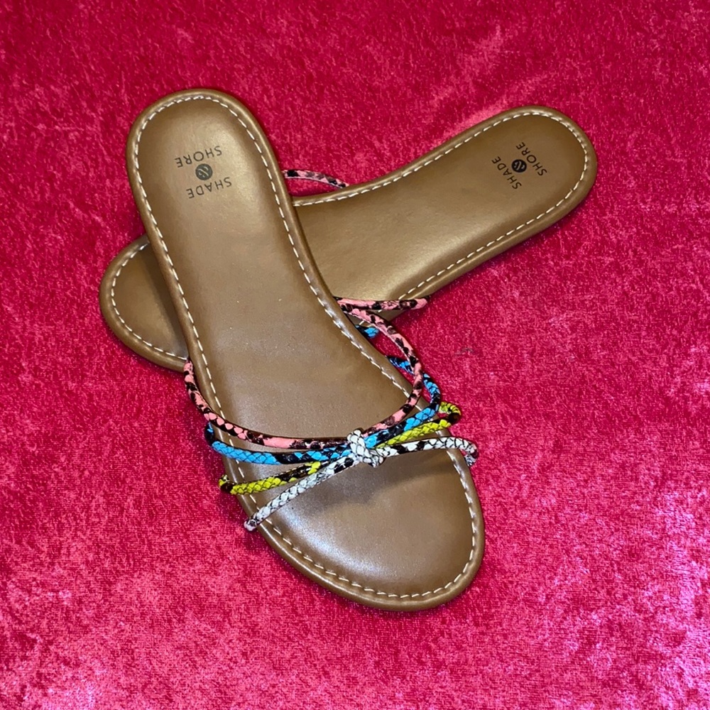 Snakeskin Slide Sandals